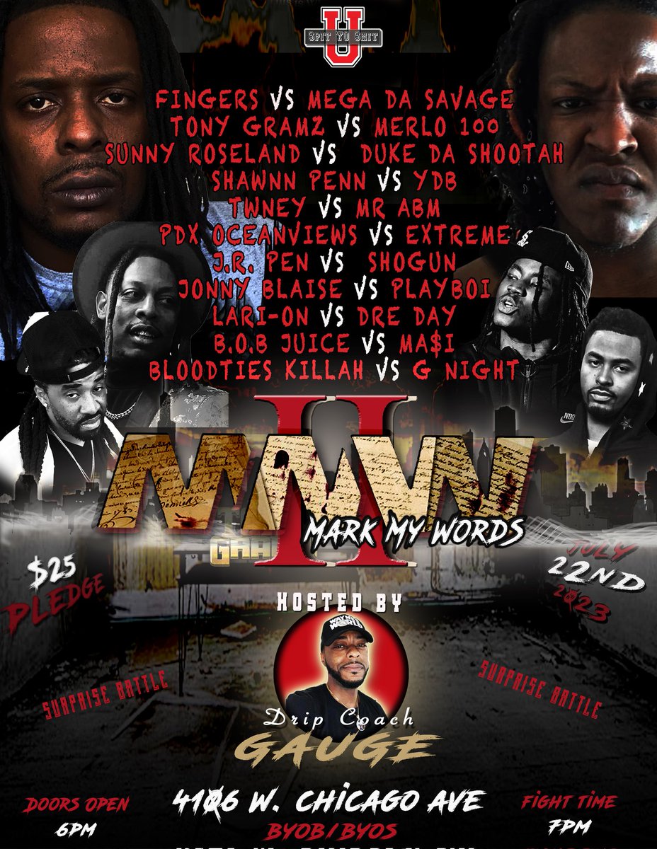EDBROOKE's tweet image. BIGGEST NIGHT FOR CHICAGO BATTLE RAP!!!!! SHEESH
#BOH #MudTies #Mademen #BlackHand.  🔥🔥🔥🔥🔥