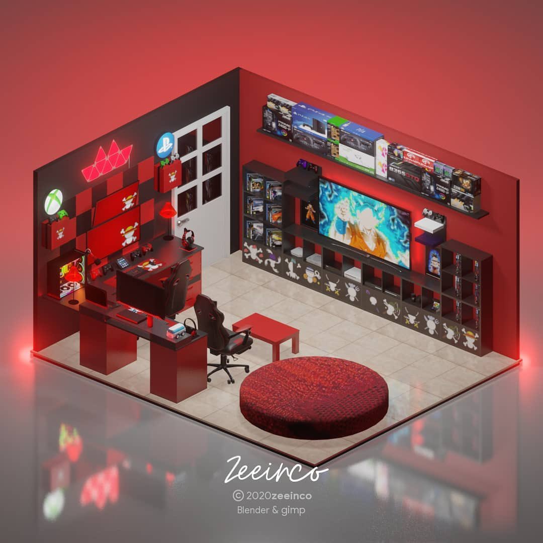 When yalready have your dream room will get the Gamepass or play on Nvidia #GamingRoom #GamingSetup #PCGamer #Collection #bachelor #3dDesign #RoomDesign #interior or #FiveNightsAtFreddys