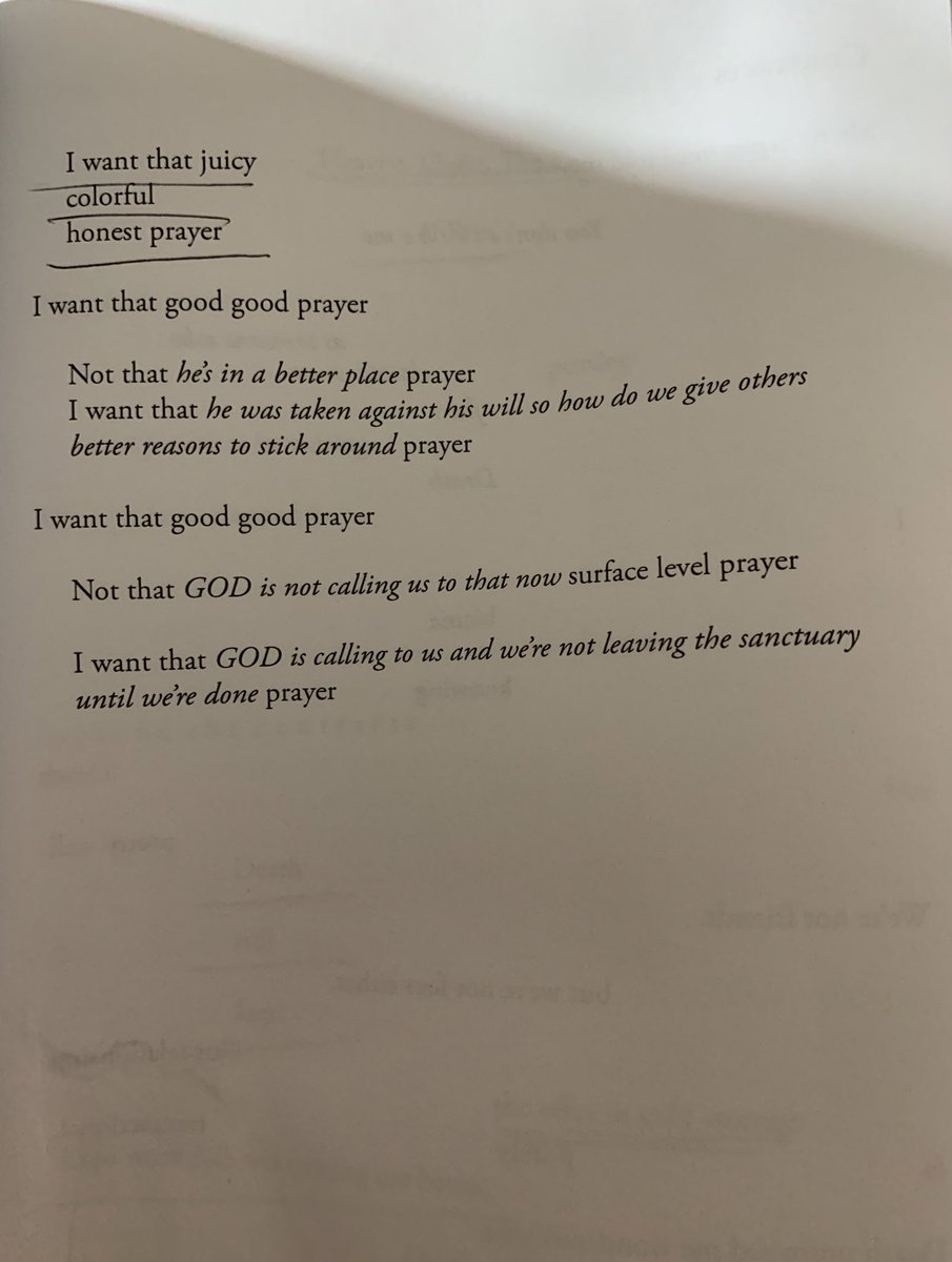 From @emmdubb16’s new and first book Judas & Suicide from @GameOverBooks - I love the idea of prayer “full of permission to remember” ❤️ (my book got rained on, so if you order a copy, your pages will be more pristine!)