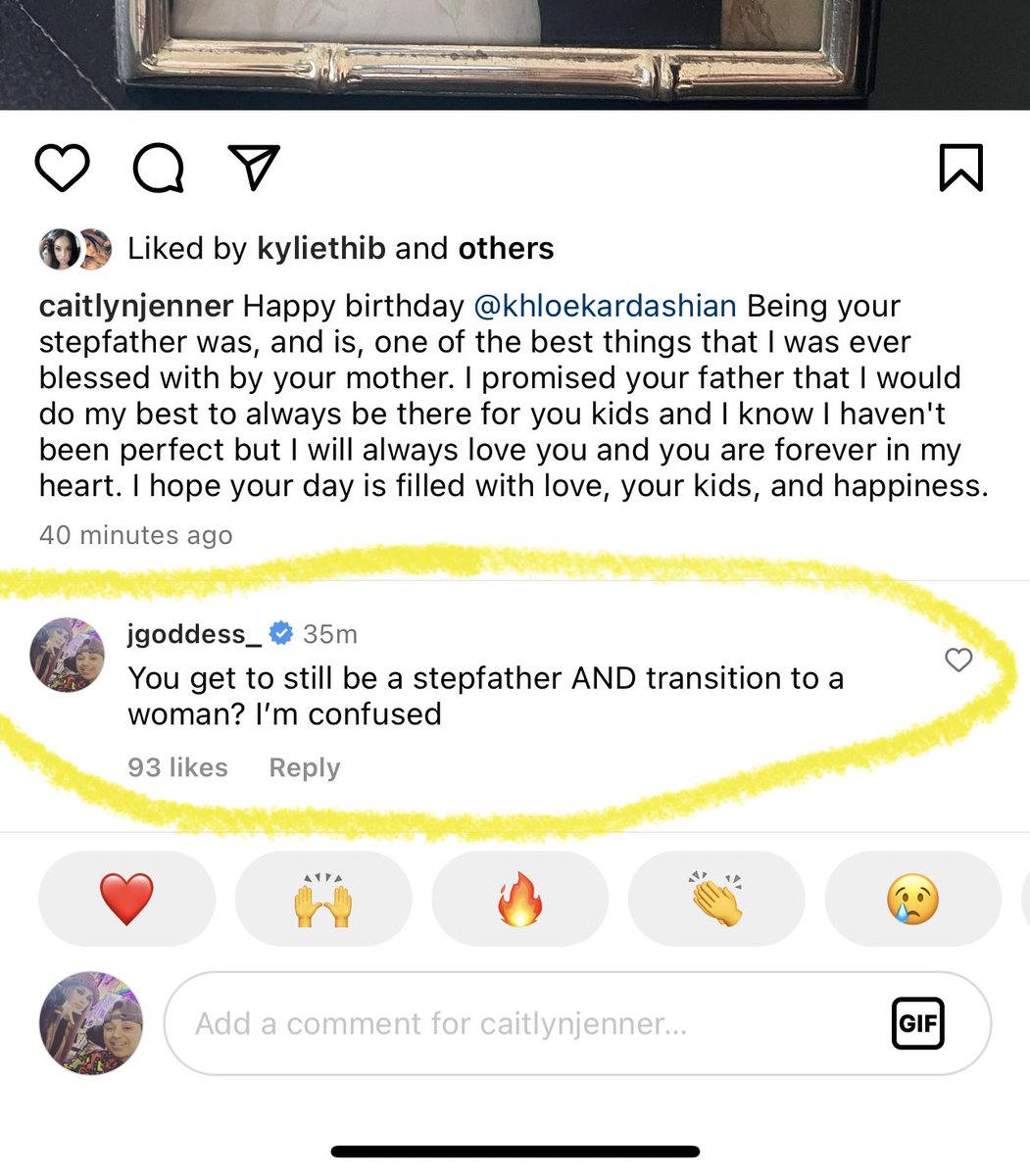 I just started world war 3 for asking a question from the POV of a lesbian that has heavily considered a sex change for a really long time 😭 go to <a href="/Caitlyn_Jenner/">Caitlyn Jenner</a>’s most recent post &amp; read the comments. 

PS - happy birthday <a href="/khloekardashian/">Khloé</a>. You are all loved &amp; respected 💯❤️🏳️‍🌈