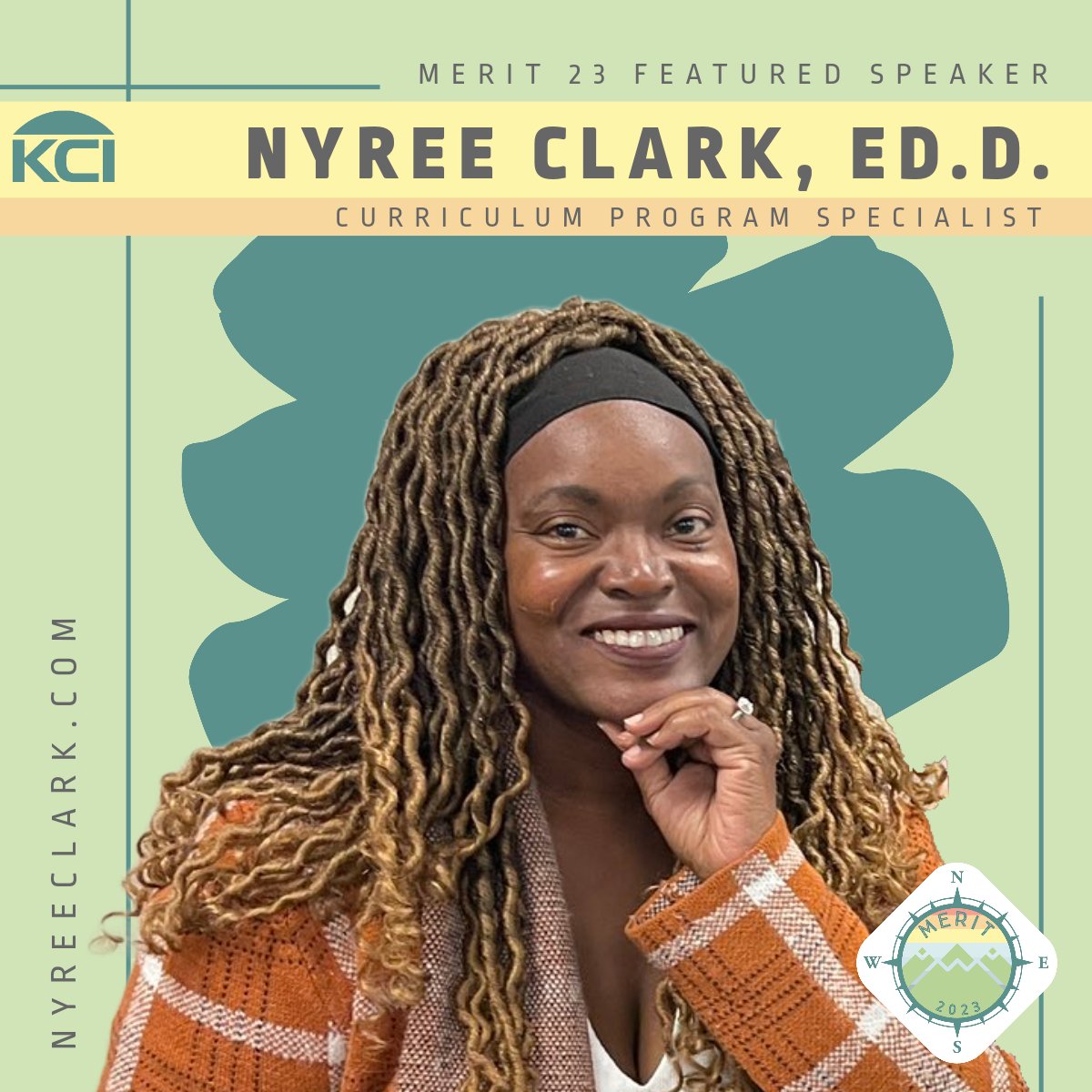 We are soooooooooo excited for our featured speaker for #MERIT23 this Friday! The fantabulous @DrNyreeClark will be sharing her wisdom, insight, and just overall amazingness with our wonderful cohort of educators at the @krausecenter ! Can't wait!!!