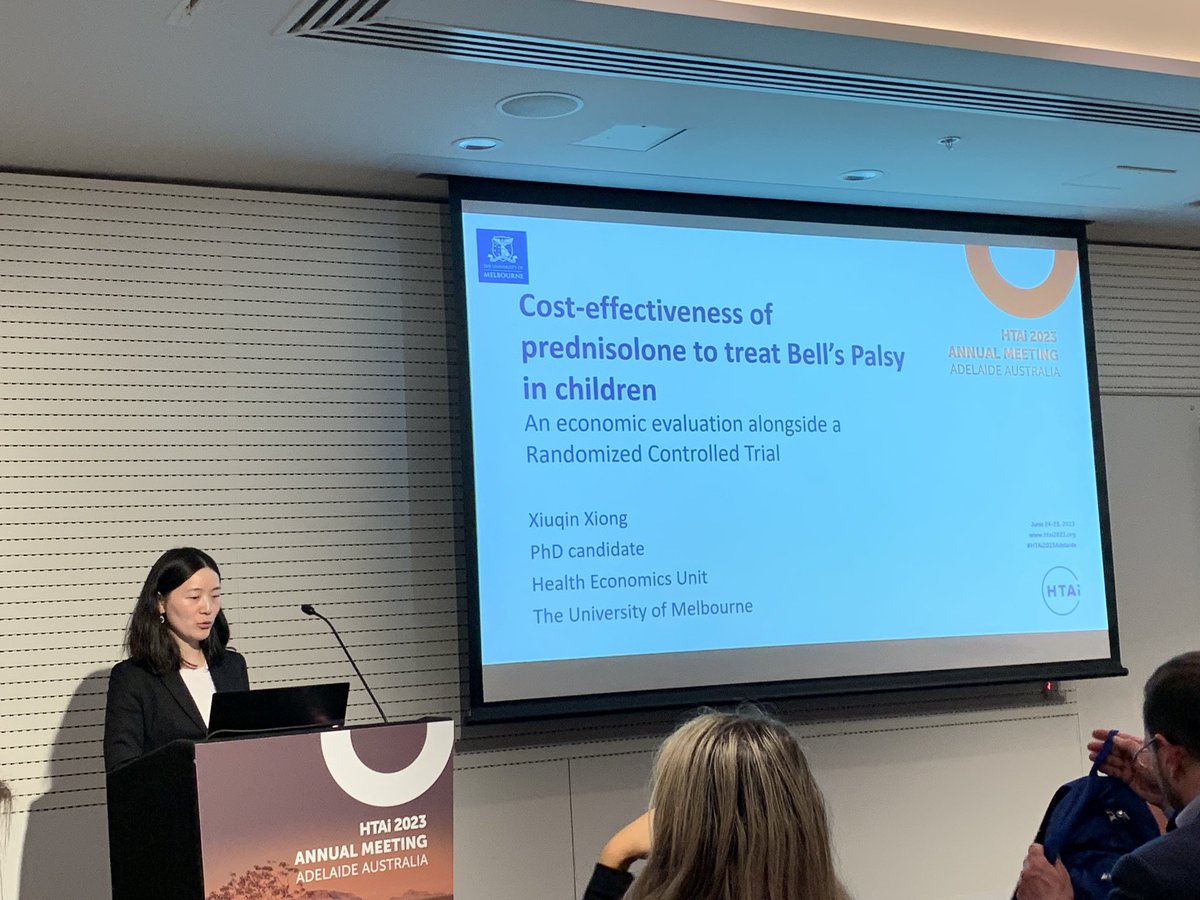 Michelle Tew (@michelletsp) on Twitter photo Great presentation by <a href="/HEU_unimelb/">Melbourne Health Economics</a> PhD student Xiuqin Xiong on cost-effectiveness analysis of prednisone e to treat Bell’s Palsy in children at #HTAiAdelaide2023 <a href="/HealthPolicyUoM/">Centre for Health Policy (CHP)</a> #healtheconomics Great presentation by <a href="/HEU_unimelb/">Melbourne Health Economics</a> PhD student Xiuqin Xiong on cost-effectiveness analysis of prednisone e to treat Bell’s Palsy in children at #HTAiAdelaide2023 <a href="/HealthPolicyUoM/">Centre for Health Policy (CHP)</a> #healtheconomics