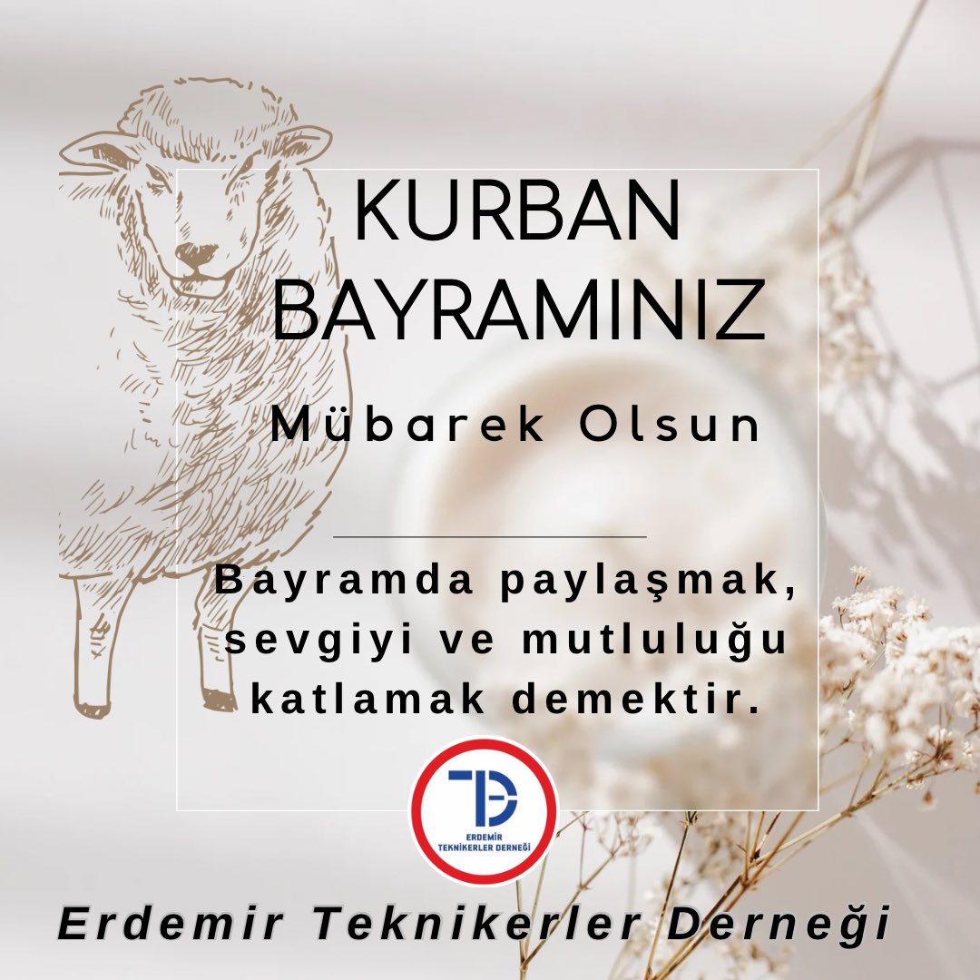 Kurban Bayramınızı en içten dileklerimizle kutlar, sevdiklerinizle beraber nice mutlu bayramlar geçirmenizi temenni ederiz.