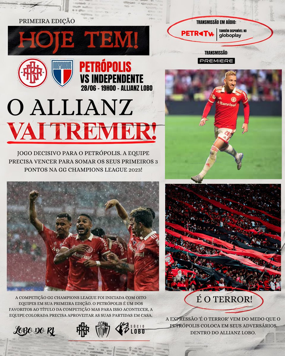 SCPetropolis's tweet photo. 𝕯𝖎𝖆 𝖉𝖊 𝕵𝖔𝖌𝖔! 🇲🇨🐺
🆚 @AEAIndependente
🏆 @TheChampionsBSF 2° Rodada
📅 Quarta-Feira, 28 de junho
⏱️ 19h00 (Horário de Brasília)
🏟️ @AllianzLobo
📺 (Com Imagens): Premiere
📺 (Somente Áudio): PetrôTV+ & Rádio Petrópolis
#LoboDoRJ | #SCPxAEAI https://t.co/AcsWSMiJRW