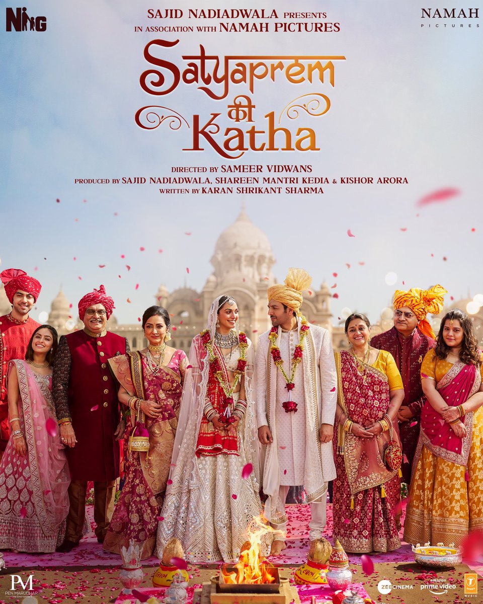 You all are invited to be a part of Sattu and Katha’s love story, see you and your family tomorrow in cinemas near you 🤍✨ #SatyaPremKiKatha In Cinemas TOMORROW Book your tickets now 👇 bookmy.show/SatyapremKiKat… #SajidNadiadwala #SatyaPremKiKatha #29thJune @TheAaryanKartik…