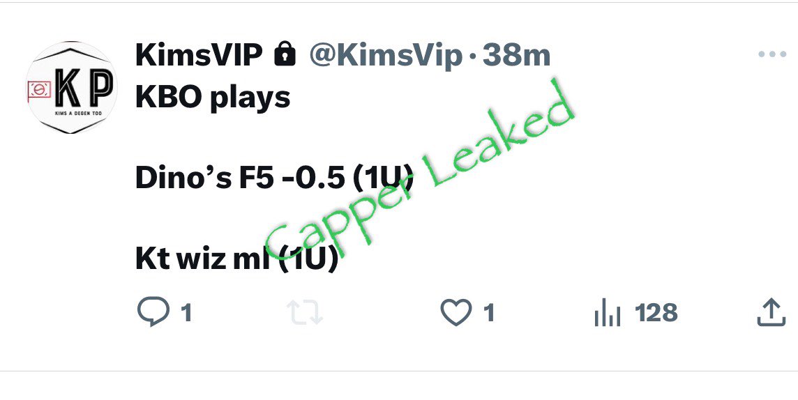 Capperleaked's tweet image. #BankRollBill

#KimsVIP

#CaliforniaWager
Dinos (-155) 1
Dinos F5 (150) 2

#TennisMonster
Zhang +185 (1.5u)
Parlay: Zhang + Huesler + Vukic +2.5 games [+925).5u
