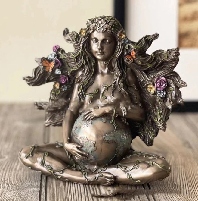 etsy.me/3r7NRPW #butterflystatue #motherearthstatue #handpainted #statuesandfigurines #bohohomedecor #spiritualdecor #mothergaia #goddessstatue #naturestatues #alterdecor #bookshelfdecor #butterflywoman #paintedstatue