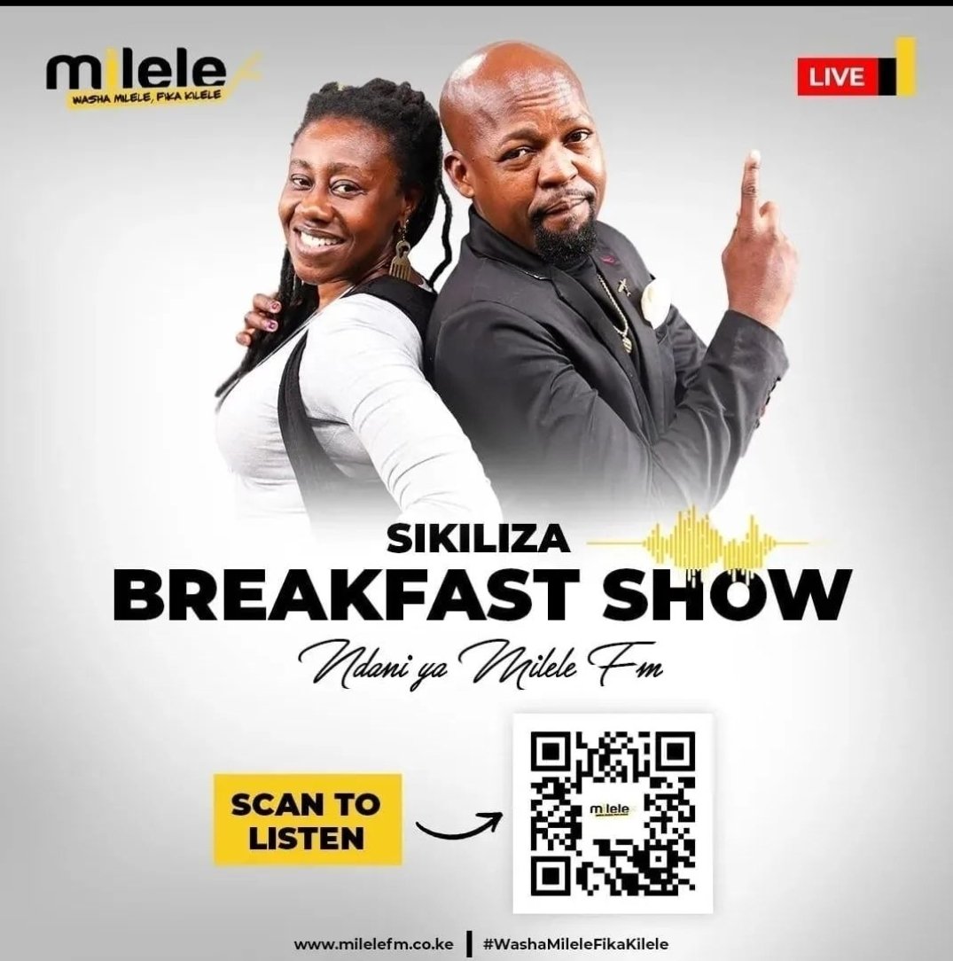 Karibu ndani ya number one breakfast show na @Alex_Mwakideu na @JacqueyWilbroda mpaka saa nne asubuhi. Unatupata ukiwa wapi? #AlexNaWilbrodaMilele .