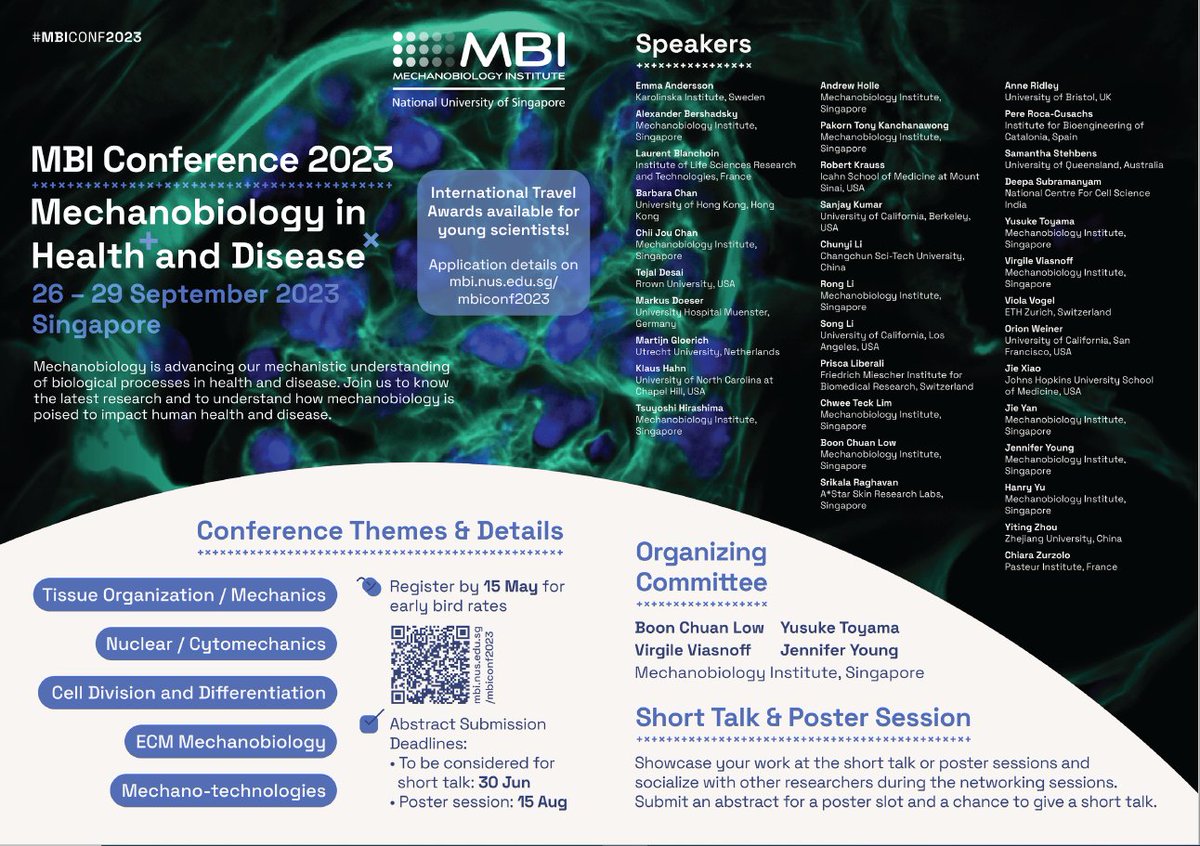 Myth❌: Since the weather is the same all year, there’s no BEST time to visit Singapore 🇸🇬 Fact✅: The BEST time to visit is during @MBIsg's annual #mechanobiology meeting, September 26-29th! Submit an abstract by this Friday, June 30! Hope to see you in Singapore!