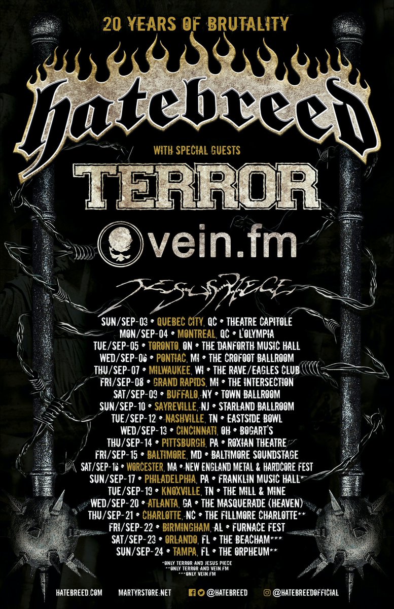 Hatebreed on Tour ! #tourdates #ontour #hatebreed #livemusic