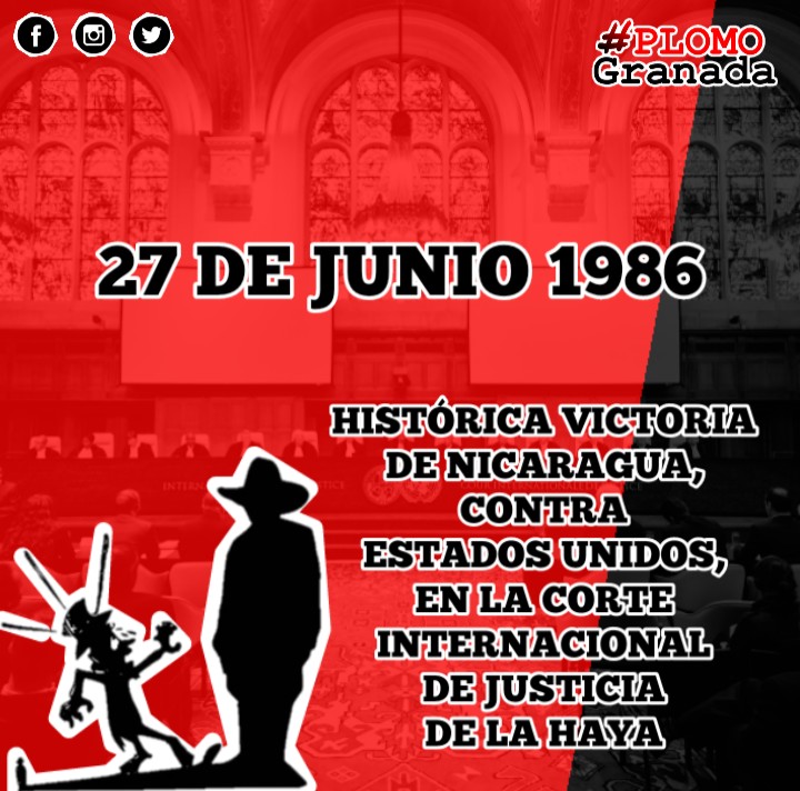⚖️🇳🇮 DÍA HISTÓRICO, #Nicaragua Defendió su SOBERANÍA NACIONAL y logró derrotar al imperialismo yankee, en la Corte  Internacional de Justicia (C.I.J.) de la “Haya”.

#YankeeRememberSandino 
💥👊🏾#ElYankeeSeVaAJoder 
#PatriaLibreOMorir #27Junio 
#JunioEnVictorias  ❤️🖤