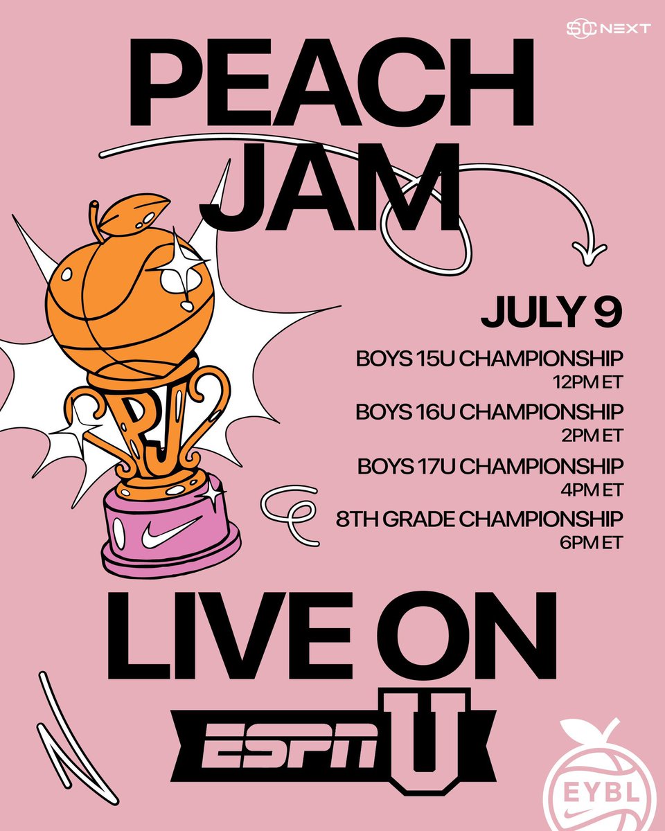 The EYBL Finals at Peach Jam will be aired by @ESPNU on July 9th 🍑 📸 @SCNext @NikeEYB