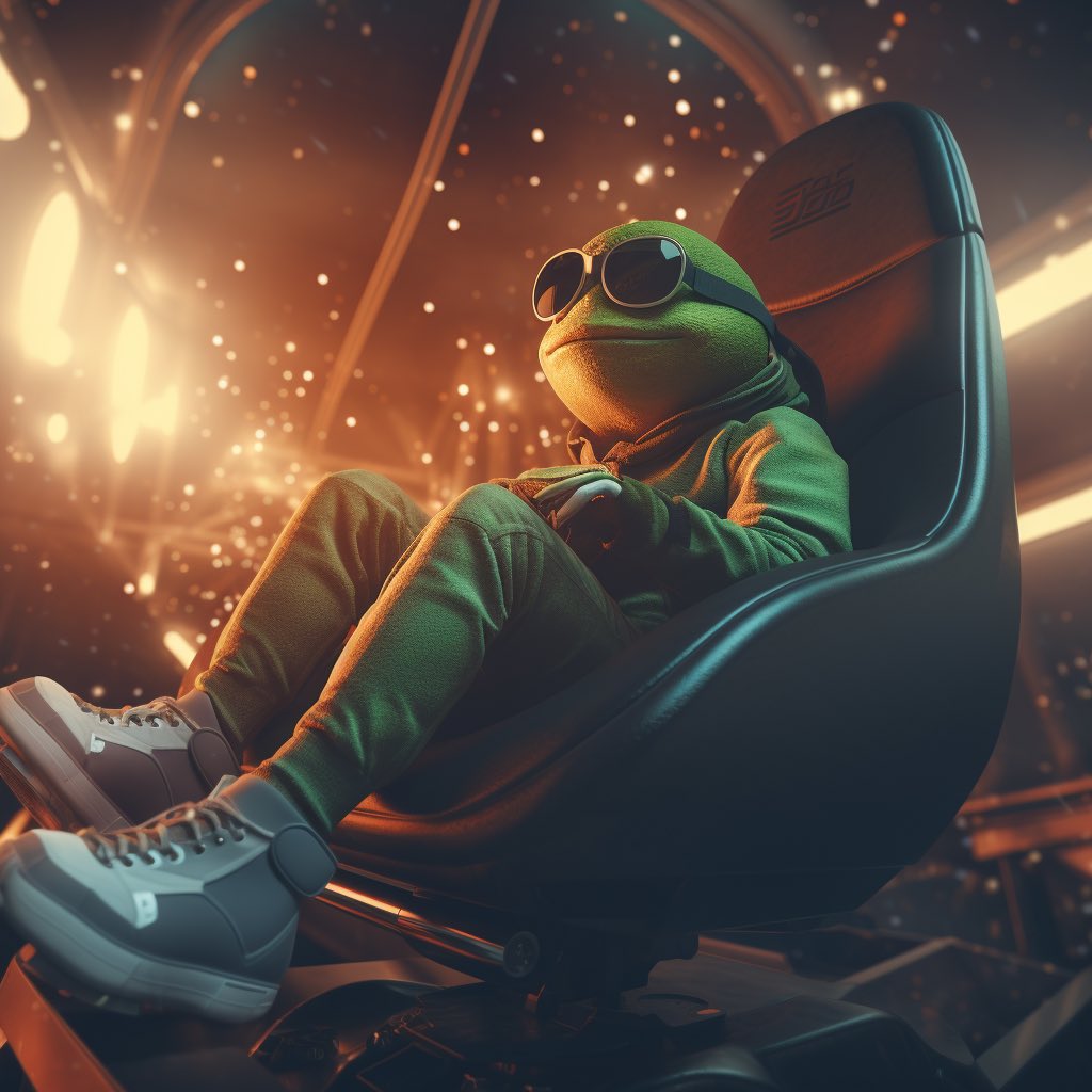 NFTFYP's tweet photo. $PEPE ⭐️

 Pepe normal days

#AIcommunity #aiartcommunity #midjourneyart https://t.co/Mw1vy9LIMT