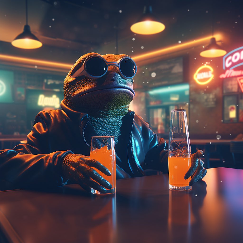 NFTFYP's tweet photo. $PEPE ⭐️

 Pepe normal days

#AIcommunity #aiartcommunity #midjourneyart https://t.co/Mw1vy9LIMT