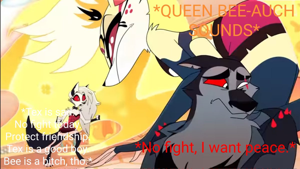CreatureTheDem1's tweet photo. My favorite scenes:
Loona vs. Queen Bee-lzebub
Almost a fight, though.
#HelluvaBossLoona #HelluvaBossBee #FIGHT #TeamLoona #LoonaxVortex https://t.co/JXOXJmYs9h