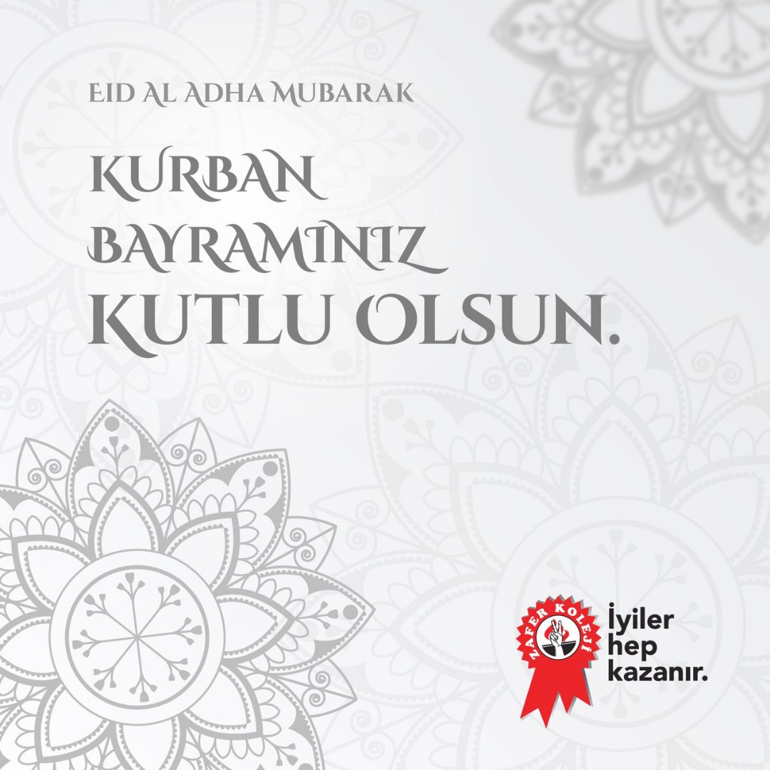 Sevdiklerinizle birlikte huzurlu bir bayram geçirmeniz dileğiyle. Kurban Bayramı'nız kutlu olsun!