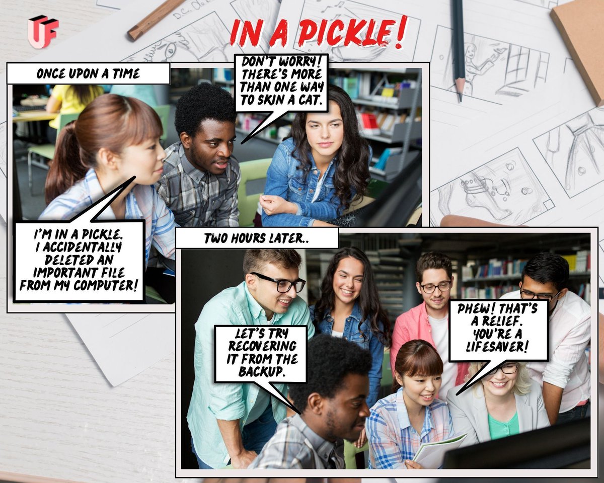 Unlock the fun way to enhance your English skills by reading short comic stories 📚✨ 

Today's delightful story is all about 'In a Pickle'!🥒 

#LearnEnglish #Comics #InAPickle #LanguageLearning #FunWithEnglish #tech #hacker #game #programming #website #support #computervirus