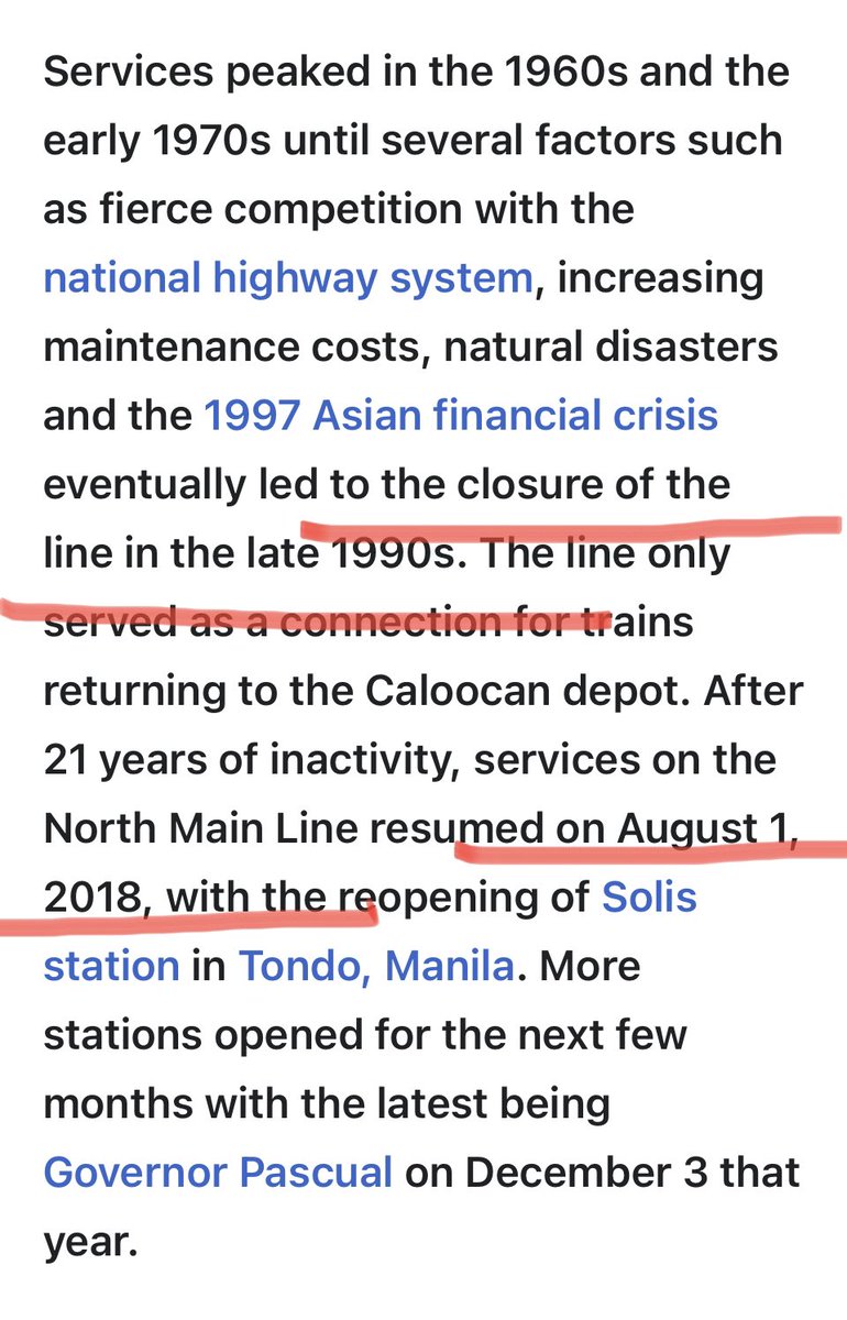 <a href="/SaltAndReality/">Your Daily Dose</a> Nang angkin na naman ng project.

PNR was closed in the late 1990s and was opened in 2018. 

Anong pinagsasabi mong si ashnoy ang nagumpisa.

Ano ang nangyari between 2010 &amp; 2016, bakit sarado ang PNR? 2018 pa naibalik ang serbisyo… Sa panahon ni PRRD… 

en.wikipedia.org/wiki/Governor_…
