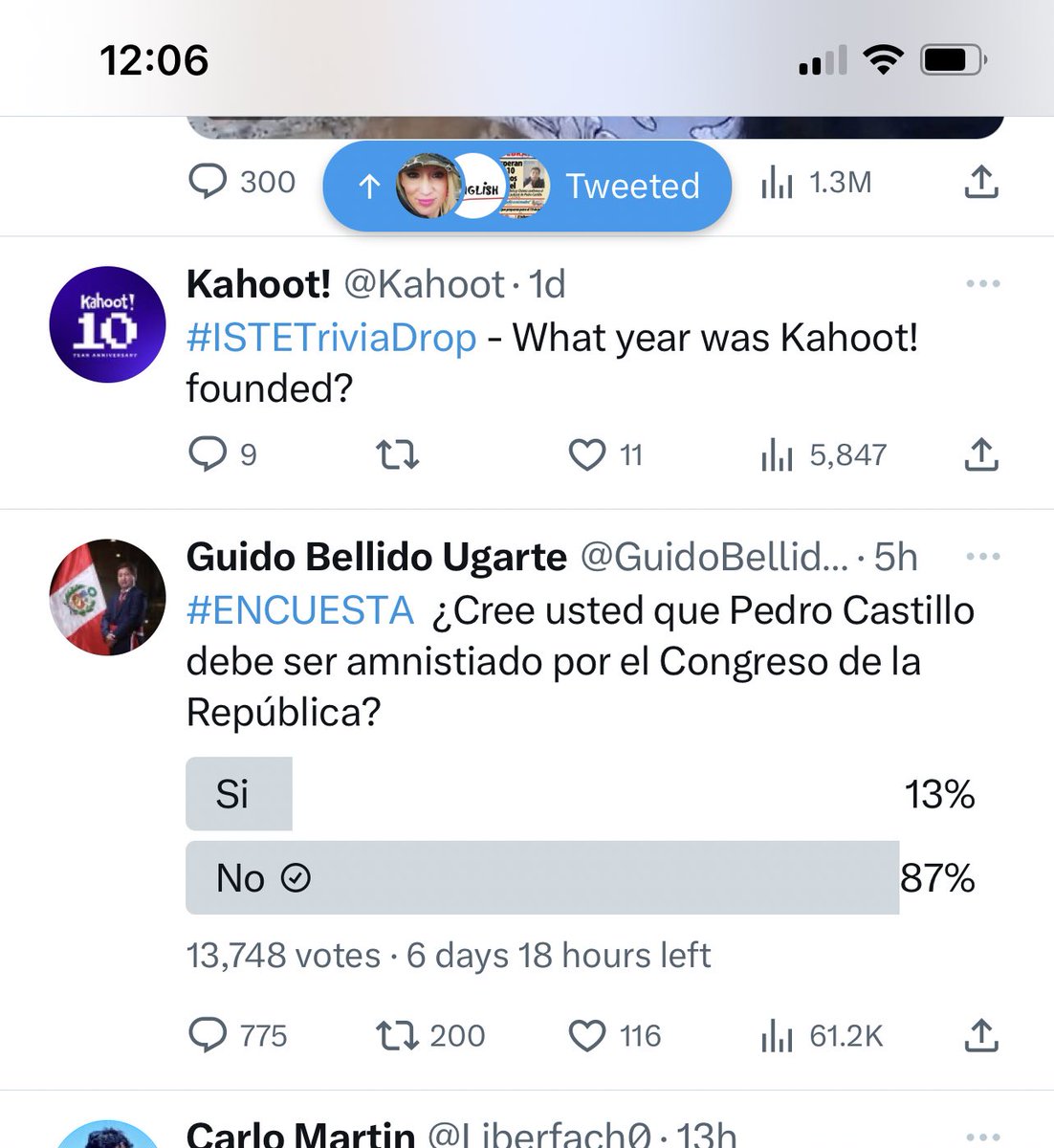 eye2eye_mel's tweet photo. @GuidoBellidoU Junio 27, 12:08 va ganando… https://t.co/K0HZtEqAh9