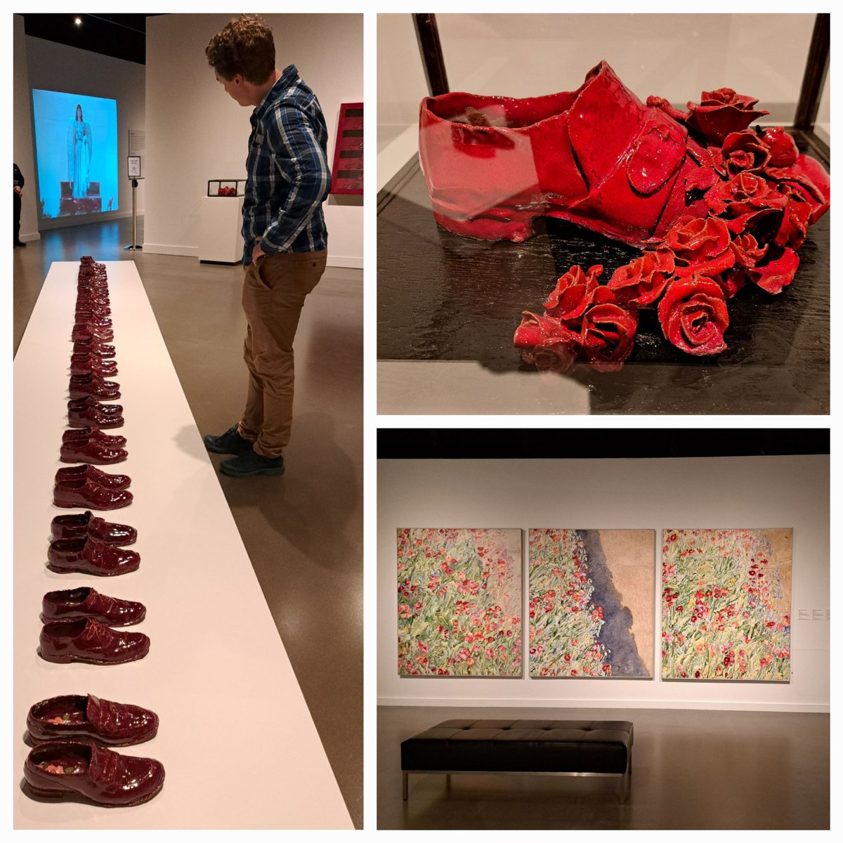 Hanging cabbages, ceramic shoes and beautiful paintings in the Gauthie Falk exhibition @Glenbow  #IMetMyMuseum @AlbertaMuseums