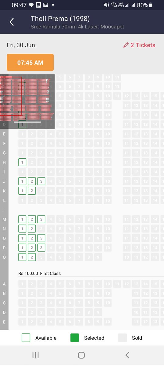 Sri ramulu few tickets left.. Intrest unnollu 👍👍

#TholiPrema4K
#TholiPremaReRelease