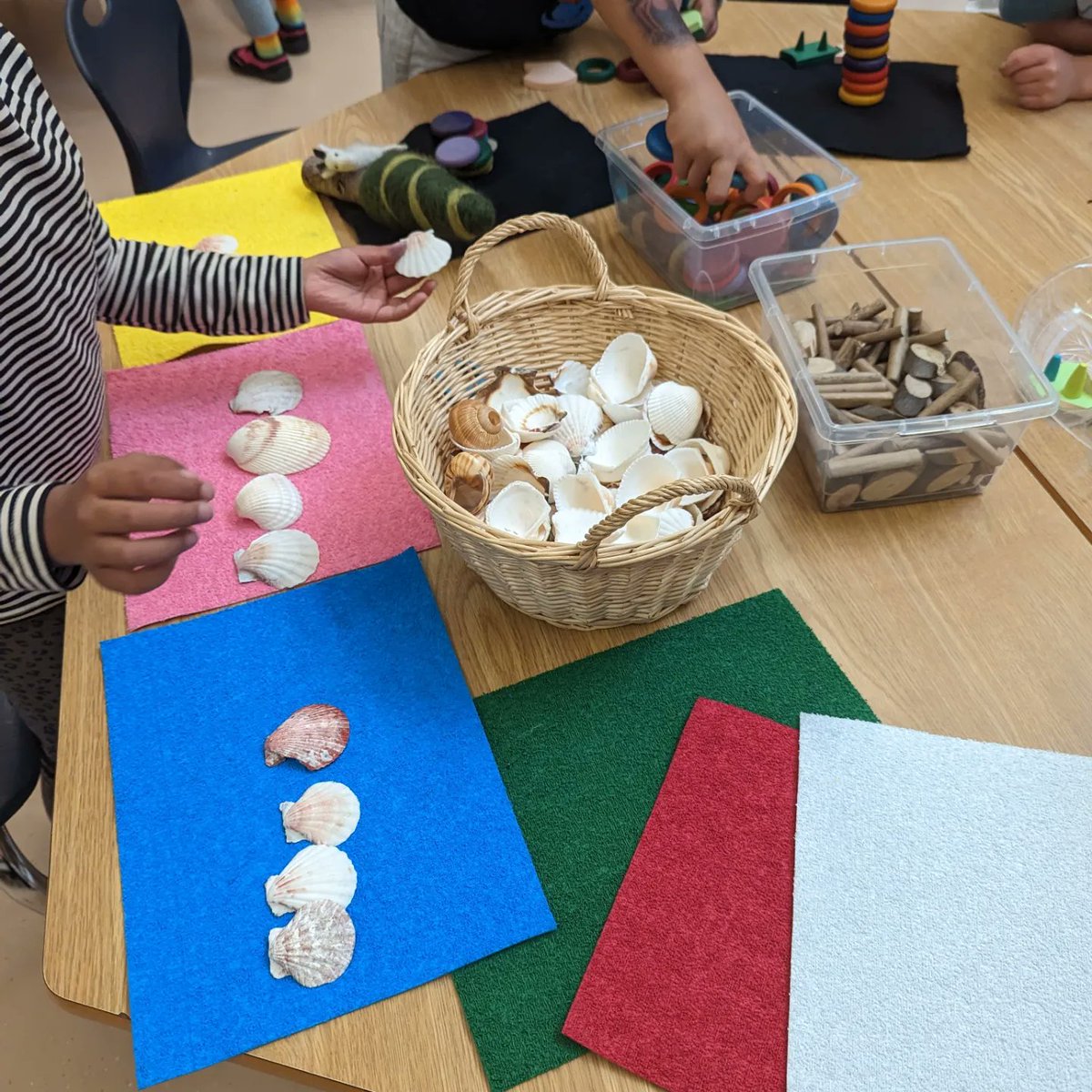 WHIL36_library's tweet photo. Collab time with Div 32! Ms. S shared an oral story she learned from #stólōnation, The Mischievous Cubs, then students retold the story using loose parts &amp; beautiful felt materials created by a local Indigenous artist 🧡 #oralstorytelling #sd36tl #sd36learn #kinderchat https://t.co/RNqY7XsvrK
