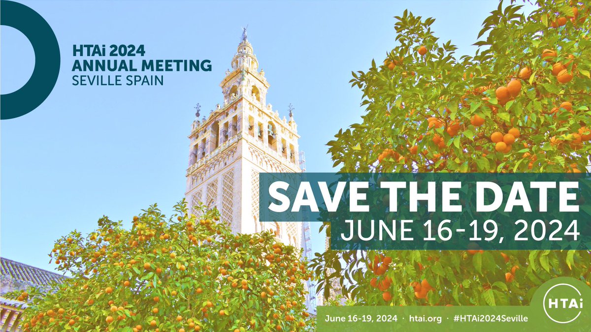 Save the date! 🗓️

We are excited to announce the HTAi 2024 Annual Meeting is heading to Seville, Spain on June 16-19, 2024!

<a href="/AETSA_/">AETSA</a> #HTAi2024Seville