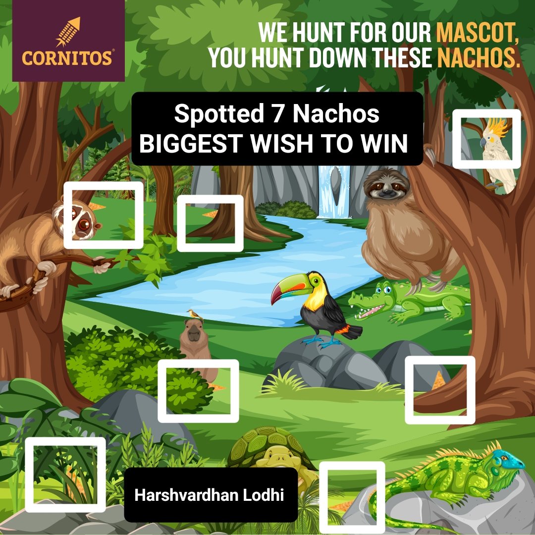 Spotted 7 Nachos @cornitos 
Join
@Abhishe93019141 
@Harshit39398263 
@UmeshRa04109581 
Biggest Wish to win
 #WildAsYouLike #Cornitos #ContestAlert #Game #Giveaway #ILoveCornitos #ILoveNachos  #LoveForCornitos #LoveCornitos #partymix #Crusties #CheesyNachos #NachosAndSalsa #Salsa