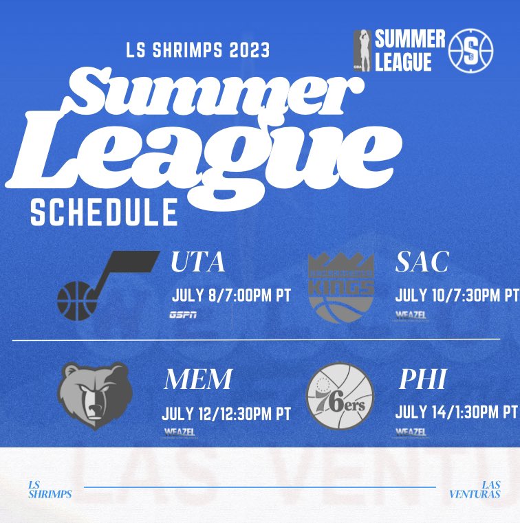 Our official 2023 Summer League schedule!