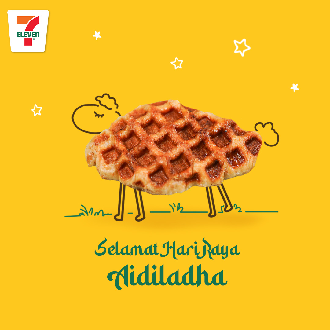 7elevenmalaysia's tweet photo. Dua tiga lembu berlari, π
Ikat kambing kat pokok kelapa,π΄
Ingin Min ucapkan dari hati, β€οΈ
Selamat Hari Raya Aidiladha! π
Jangan lupa singgah 7-Eleven untuk minum Slurpee tau hehe π€
#Team7E #7ElevenMalaysia #7CAFΓ© #AidilAdha #HariRaya https://t.co/kEe5ZEcqPs