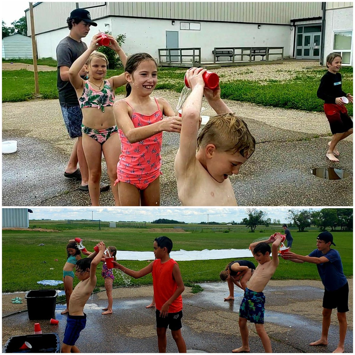 MrsShowers56's tweet photo. The sun was hot but the water was definitely not!! 🥶😂 @drakeschoolsk #waterfight #WaterPlay https://t.co/JyO72x9CLF