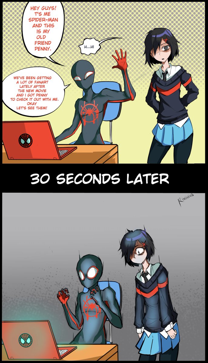 rickking2002's tweet image. Just for the record, I have nothing against this ship... I just think it&apos;s funny that he came out of nowhere XD
#Spiderman #SpiderVerse #pennyparker #MilesMorales