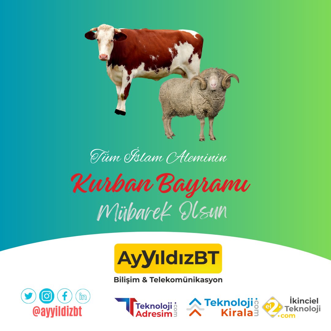 Kurban Bayramı'nın hayatımıza bereket getirmesi, sevdiklerinizle birlikte  sağlıklı, huzurlu ve mutluluk dolu bir bayram geçirmeniz dileğiyle, Kurban Bayramınız mübarek olsun.

#kurbanbayramı #eidmubarak