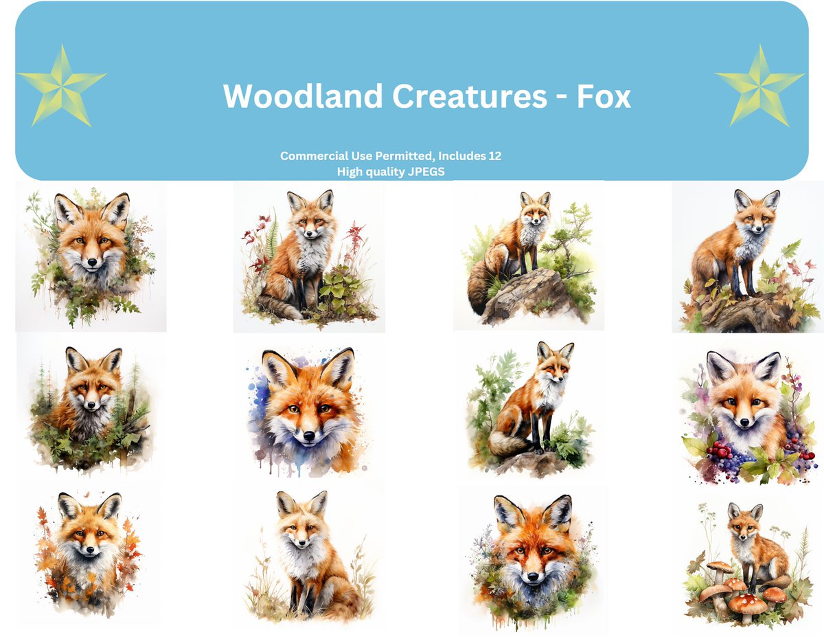 Excited to share the latest addition to my #etsy shop: 12 Woodland Foxes - High Quality JPGs - Digital Download - Card Making, Mixed Media, Digital Paper Craft, Clipart, Scrapbooking, Wall Decor+ etsy.me/442VfKM #orange #collage #green #animal #woodlandcreature