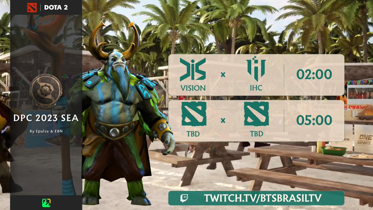 BTSBrasilTV's tweet photo. CPD, Liga Regional do Verão, 2ª Divisão 🏆

🔹 Sudeste Asiático
Vision x IHC
Tiebreakers 

🗣 Com @MisterCeifa, @ehvyzinha, @GD0cZ, Frizon e @IanHoland 
  
Às 2h:
🟣 /btsbrasiltv
🟣 /btsbrasilgames 
#DPC https://t.co/nQ9qoY9V2Q