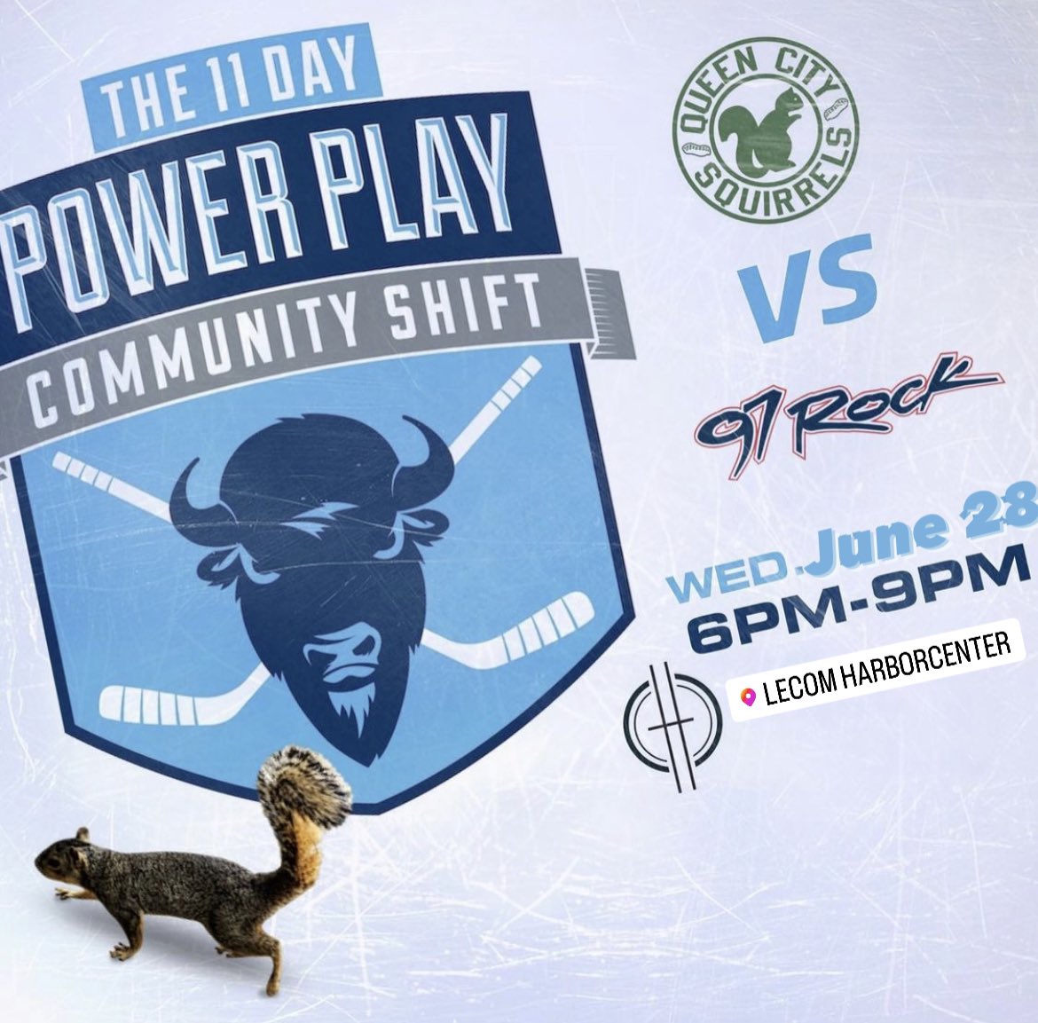 Todays the day! Our <a href="/11DayPowerPlay/">11 Day Power Play</a> shift is at 6pm and we take the ice with the <a href="/JustDishin/">DISHIN®</a> guys against <a href="/DJJickster/">DJ Jickster</a> &amp; <a href="/97RockBuffalo/">97Rock</a> We are close to hitting our team goal of $10k this year. Thank you to everyone that has donated and we will not stop until Cancer is on ice!