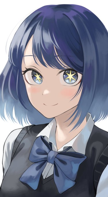 「blue hair star-shaped pupils」 illustration images(Latest)