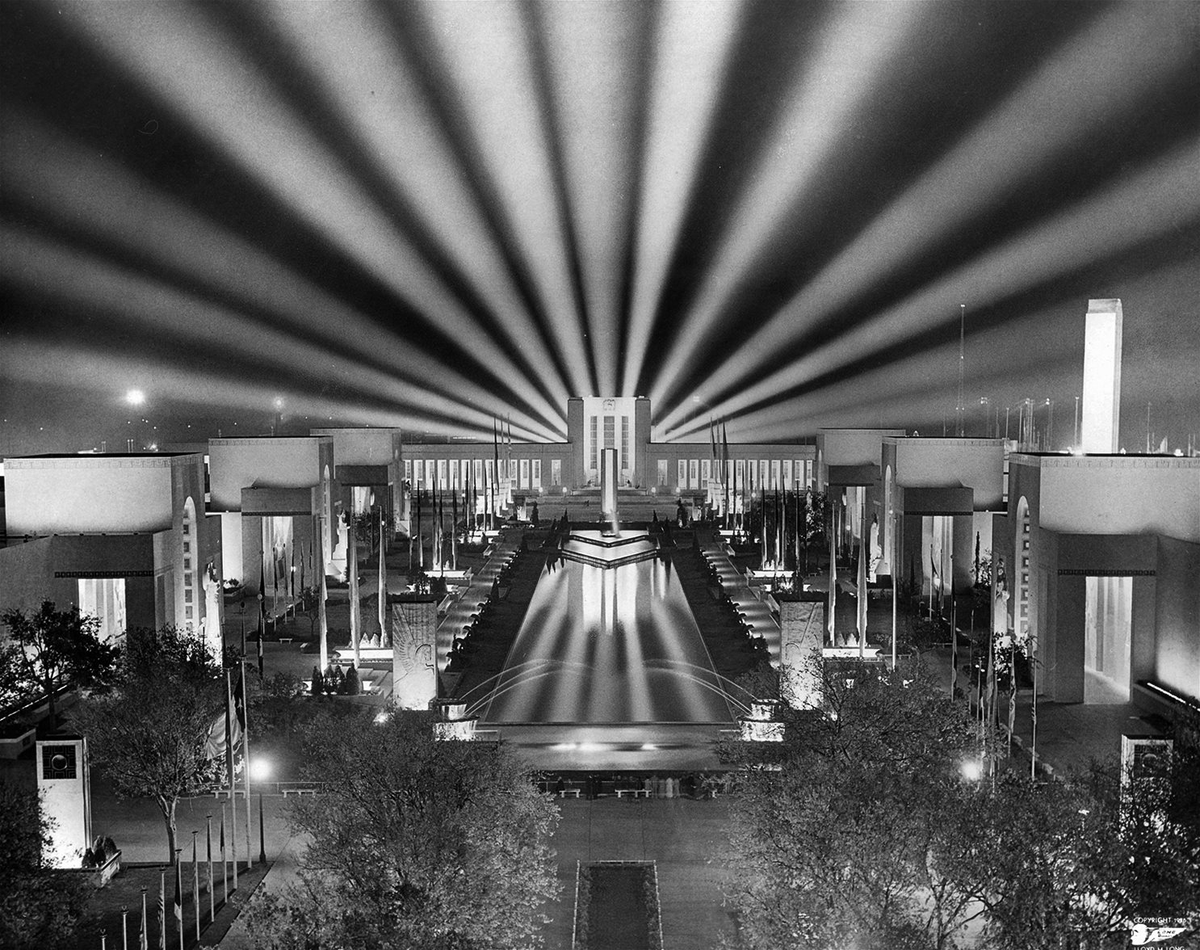 Traces  of Texas reader Rebecca Schneider was going through her grandmother's  things when she found this dazzling photo of Fair Park in Dallas during  the Centennial celebration back in 1936. Rebecca's grandmother worked  for a construction company that helped build all of this.
