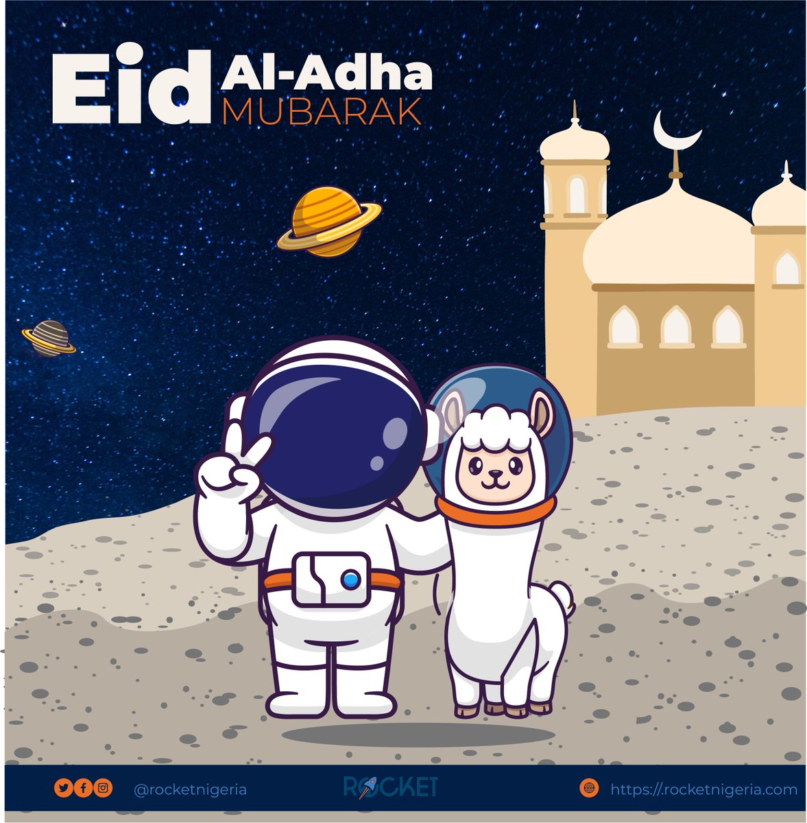 Rocketnigeria's tweet photo. #EidMubarak 🐏 from everyone of us on the shuttle!🚀 https://t.co/Q4yA8jM72o