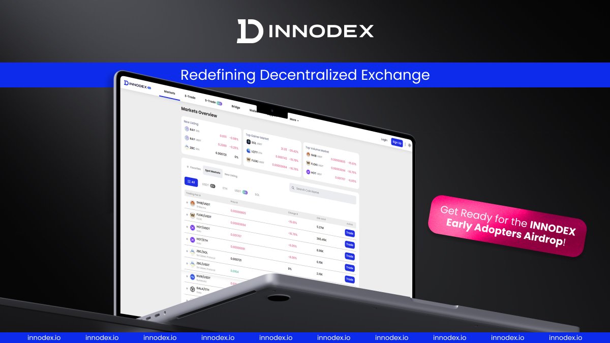 🔥 Are you ready to redefine your #trading journey?

🙌 Say goodbye to the limitations and welcome a new era of safe, affordable and convenient trading.

💸 Trade early and become a recipient of air-dropped coins!

💡 Join #INNODEX today: innodex.io/markets

#Decentralized