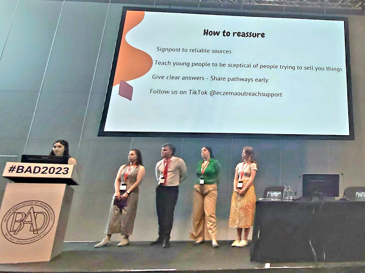 Sara 💙💛 🇺🇦 (@drsarabrown) on Twitter photo <a href="/EczemaOutreach/">Eczema Outreach Support</a> Youth Panel: Fake news on social media causes a lot of stress and anxiety. As dermatologists we need to: Listen, Validate, Reassure #BAD2023 <a href="/EczemaOutreach/">Eczema Outreach Support</a> Youth Panel: Fake news on social media causes a lot of stress and anxiety. As dermatologists we need to: Listen, Validate, Reassure #BAD2023