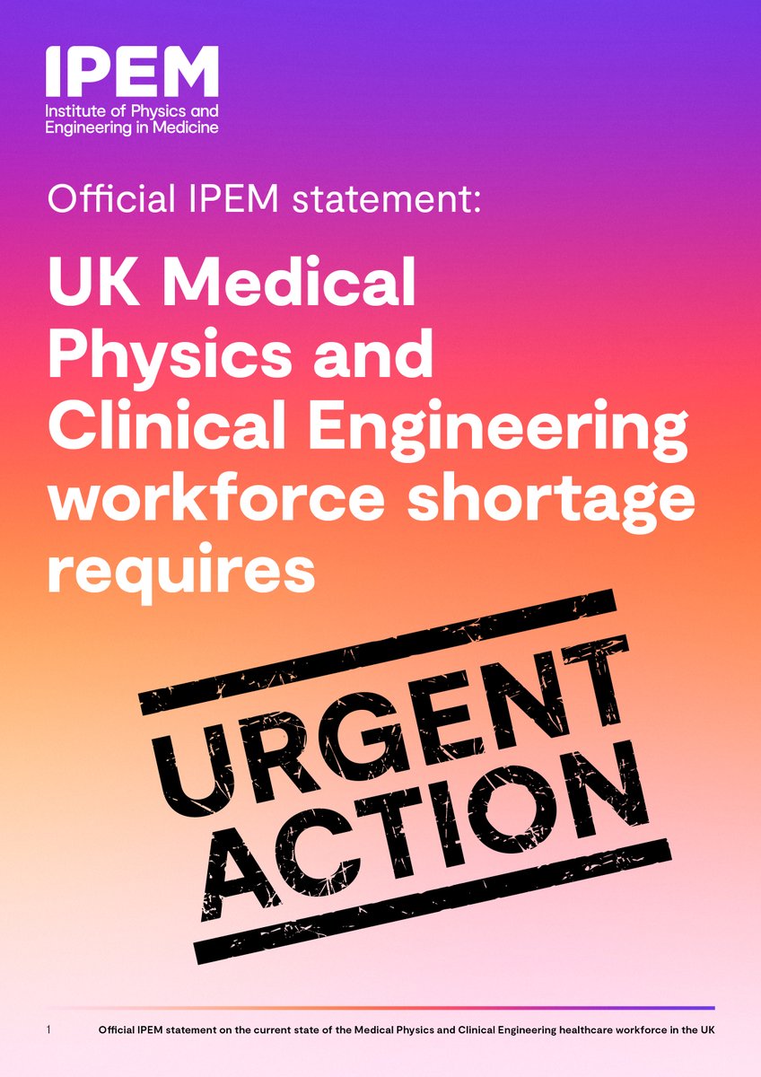 With UK govt set to publish the NHS Long Term Workforce Plan, we set out the issues facing the medical physics &amp; clinical engineering workforce &amp; the urgent action needed now:
#NHSWorkforce #NHSWorkforcePlan #medphys #clinicalengineering <a href="/NHS/">@NHS</a>
ipem.ac.uk/news/medical-p…