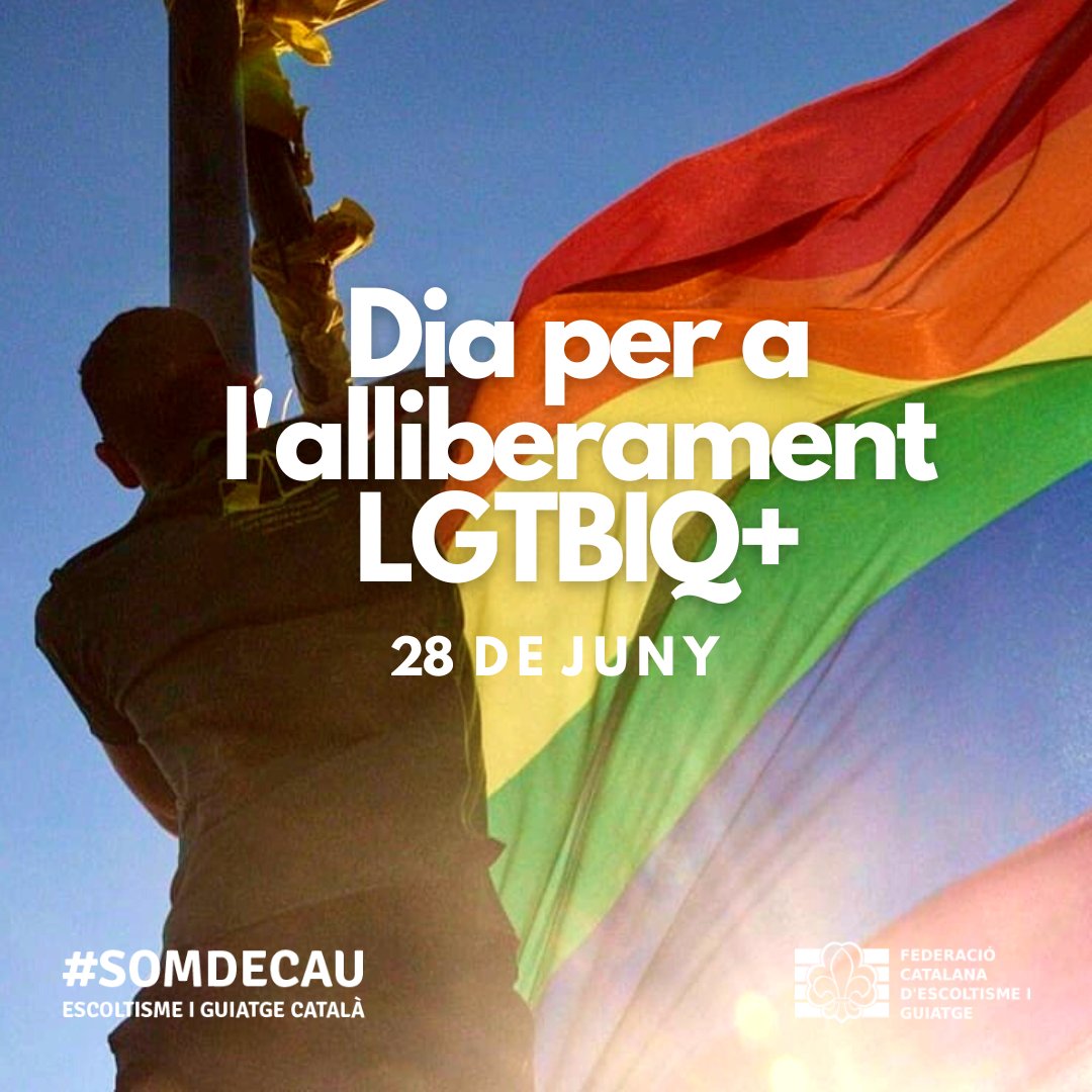 Des de l’escoltisme i el guiatge català reivindiquem la defensa dels drets i llibertats de totes les persones que formen part del col·lectiu LGTBIQ+. 

Infants i joves han de poder créixer en un entorn segur i lliure d’LGTBIQ+fòbia, de discursos d'odi i de discriminació. 

#28J