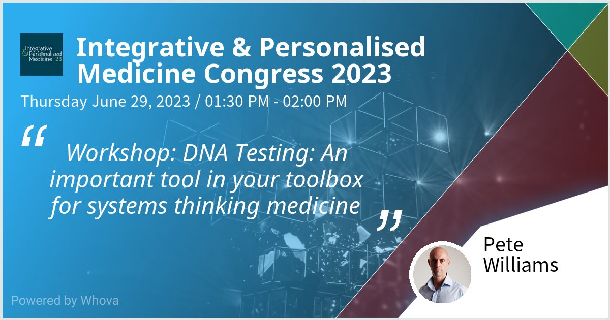 I am speaking at Integrative & Personalised Medicine Congress 2023. Please check out my talk if you're attending the event! #ipmcongress - via #Whova event app