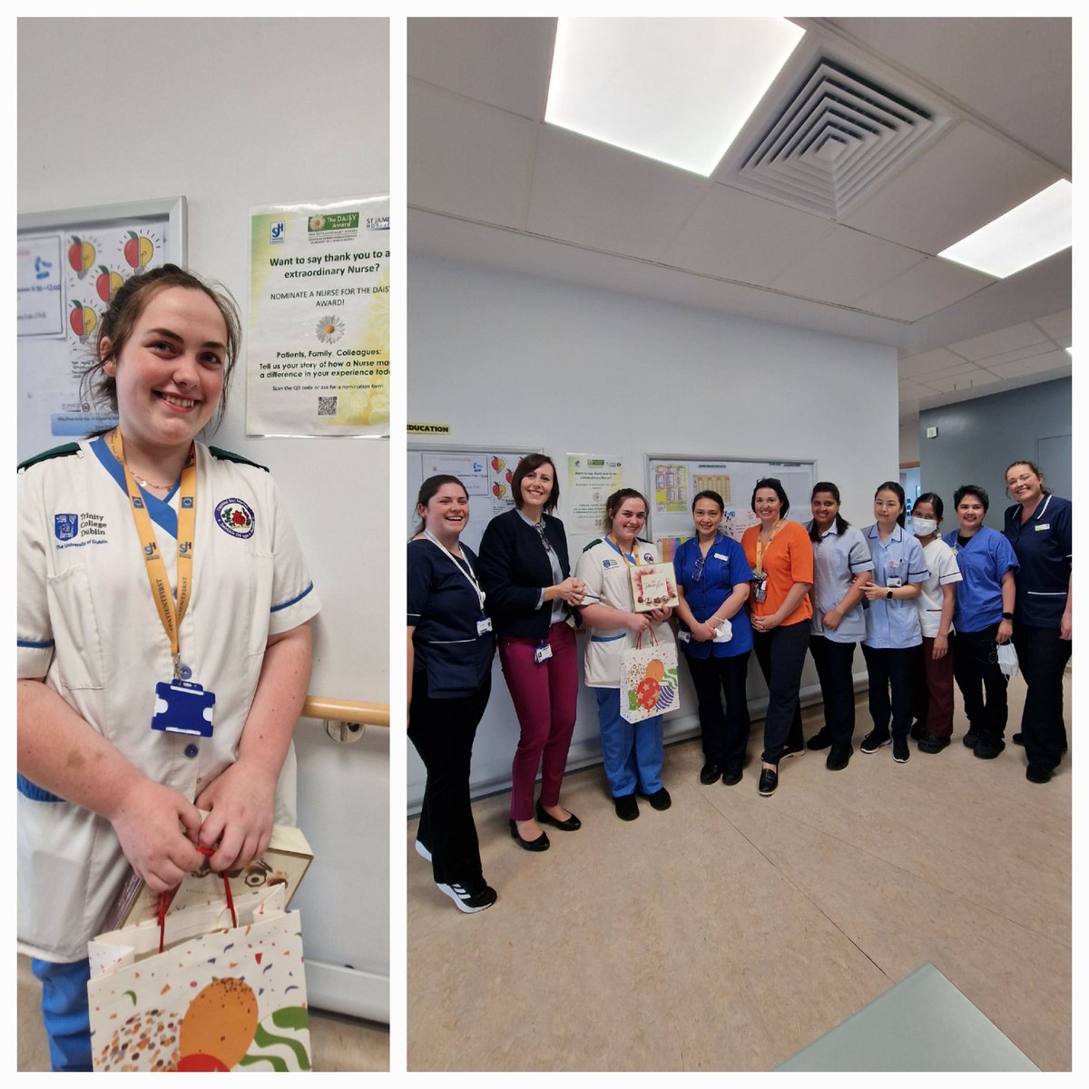 ADON #JoeDonlon and #Medelteam congratulating to acknowledge #InternNurse #DanielleBrown for her nomination on Daisy award by patient family.🌸 #studentnurse
(Undergraduates currently do not qualify under the criteria to receive the award)