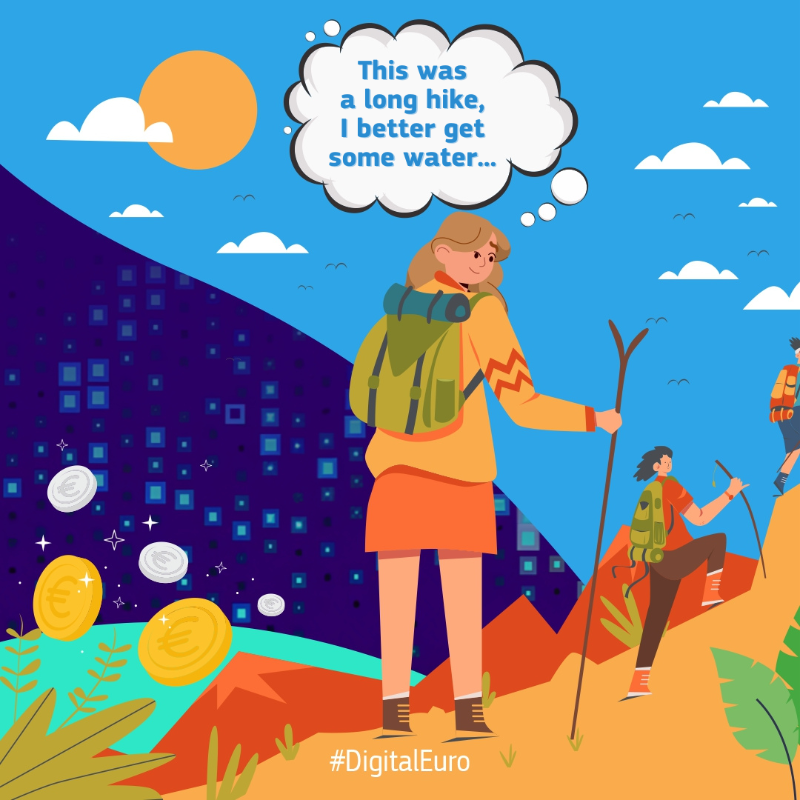 EU_Finance's tweet photo. With the digital euro you could

📲 Make &amp; receive instant payments, even without an internet connection

💳 Pay digitally, even if you don't have a bank account

Swipe left to learn more! #DigitalEuro