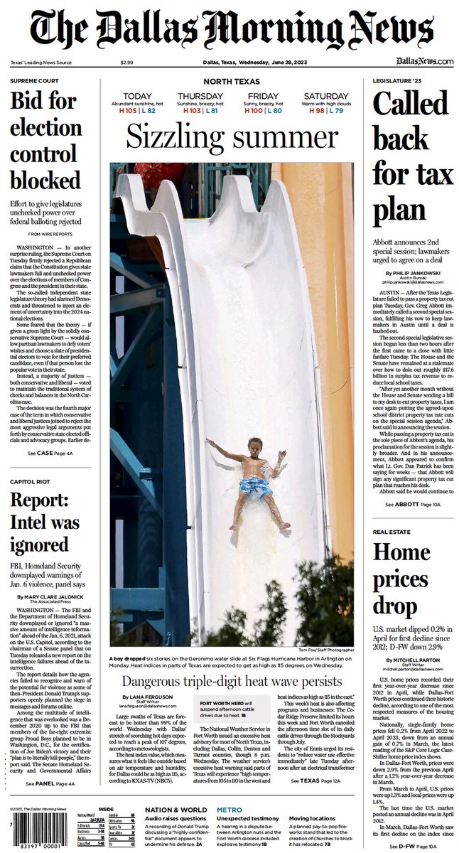 🇺🇸 Sizzling Summer

▫Dangerous triple-digit heat wave persists
▫@TheLanaBanana
▫is.gd/Qpe54b 🇺🇸

#frontpagestoday #USA @dallasnews
