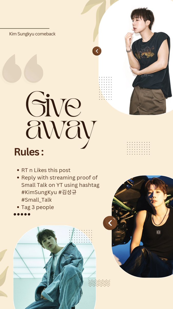 karyndwiyanita's tweet photo. GIVEAWAY KIM SUNGKYU COMEBACK WW
*if the winner can't check out on shopee i will cover shipping fee until 10usd*

Prize :
10 album Kim Sungkyu S or K ver,  platform
5 album Sungjong The One

Close : 20 July 
Check pict for detail streaming proof
 #KimSungKyu #김성규 #Small_Talk https://t.co/M7LVNDxdOs