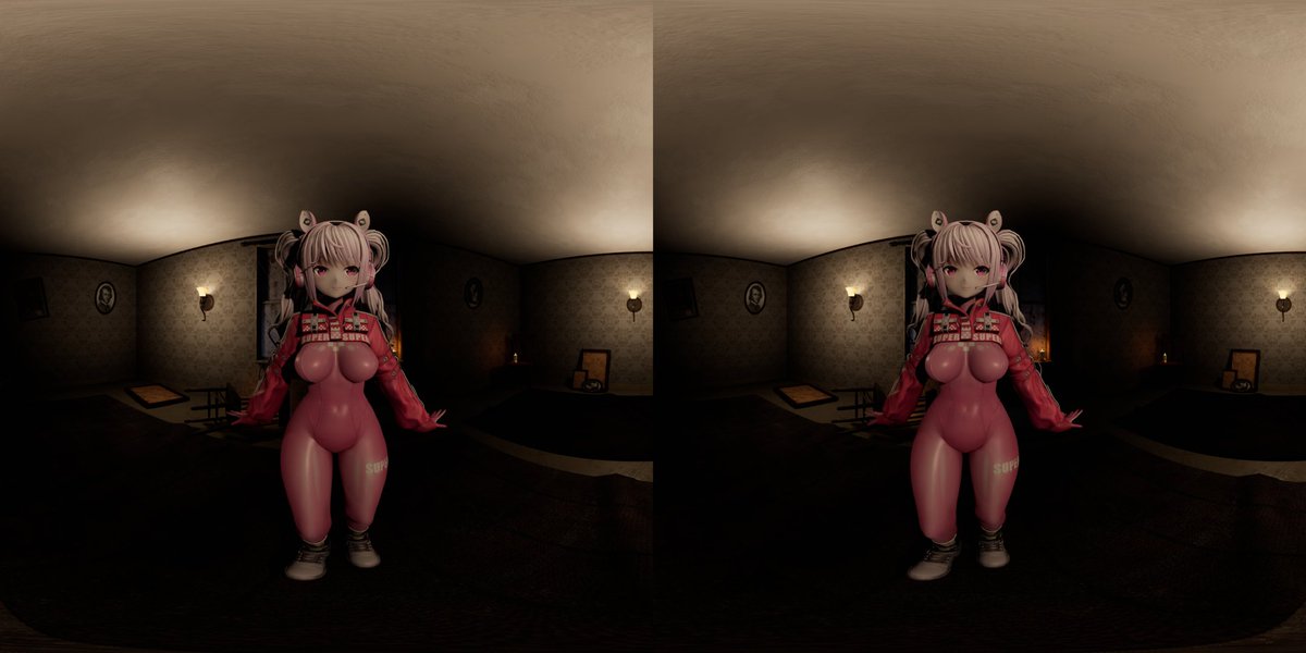 temp_F's tweet photo. Panoramic Captureを改造するより、出力したVR360画像から180の画像を生成するスクリプトを書く方がはるかに簡単なことに気づく。後、色深度を8bitで出力すると、UE内の見た目より暗くなる(HDRとSDRの違い?)ので、ライティングを明るめに変更する。 https://t.co/wAIxPy5j1Y