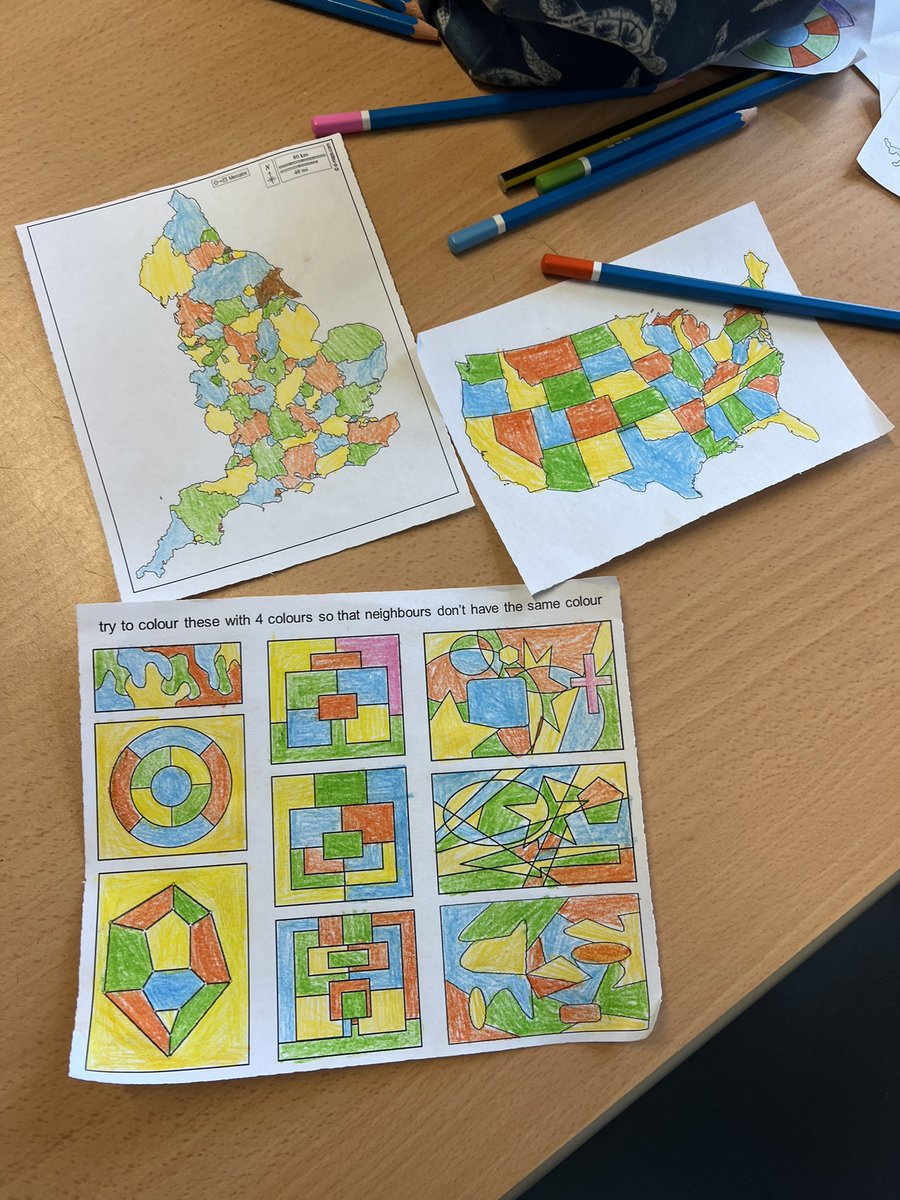 beckyreedmaths's tweet image. a lovely bit of 4-colour theorem to start the day 😍 #MathsWeekLDN